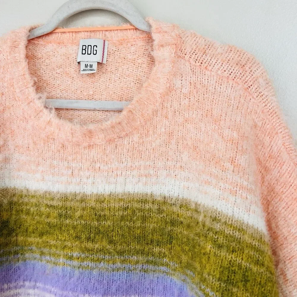 BDG Urban Outfitters Bailey Pink Brushed Knit Oversized Slouchy Y2K Sweater Med - Picture 6 of 9